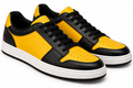 Yellow & Black Leather Low-Top Trainers | Holghan Ertouttin