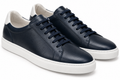 Navy Leather Trainers with White Sole | Holghan Ertouttin